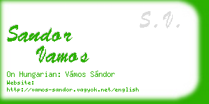 sandor vamos business card